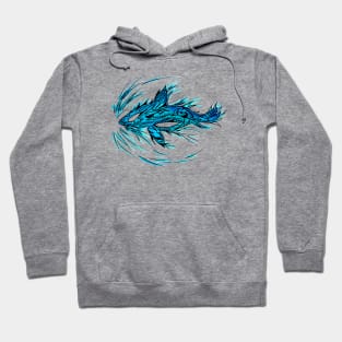 Turquoise Shark Tattoo Hoodie